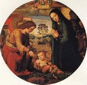 ALBERTINELLI Mariotto The Adoration of the Child with an Angel oil painting on canvas
